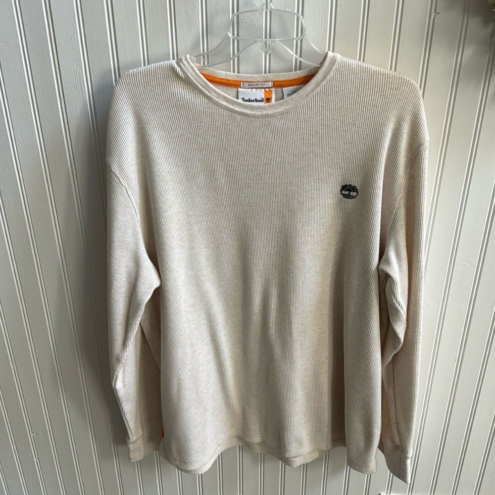 Timberland Men ivory waffle tee L regular